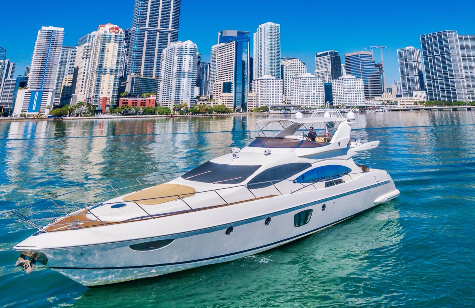 75FT Tito White yacht on the Miami waterfront